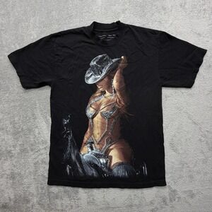 Beyonce Shirt Mens M Black Renaissance World Tour Graphic Tee Cowgirl 2023